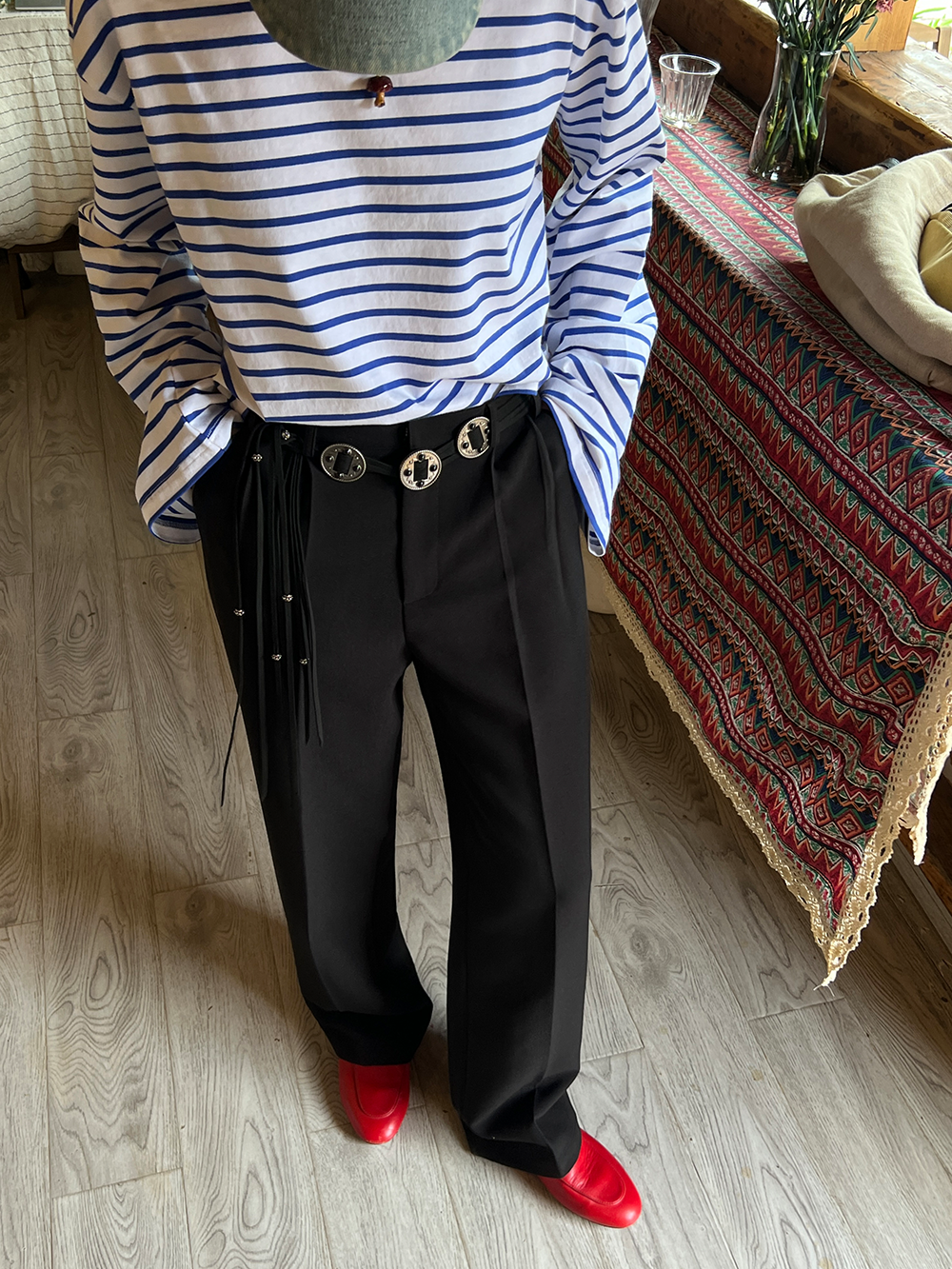 タックストレートパンツ 1506
