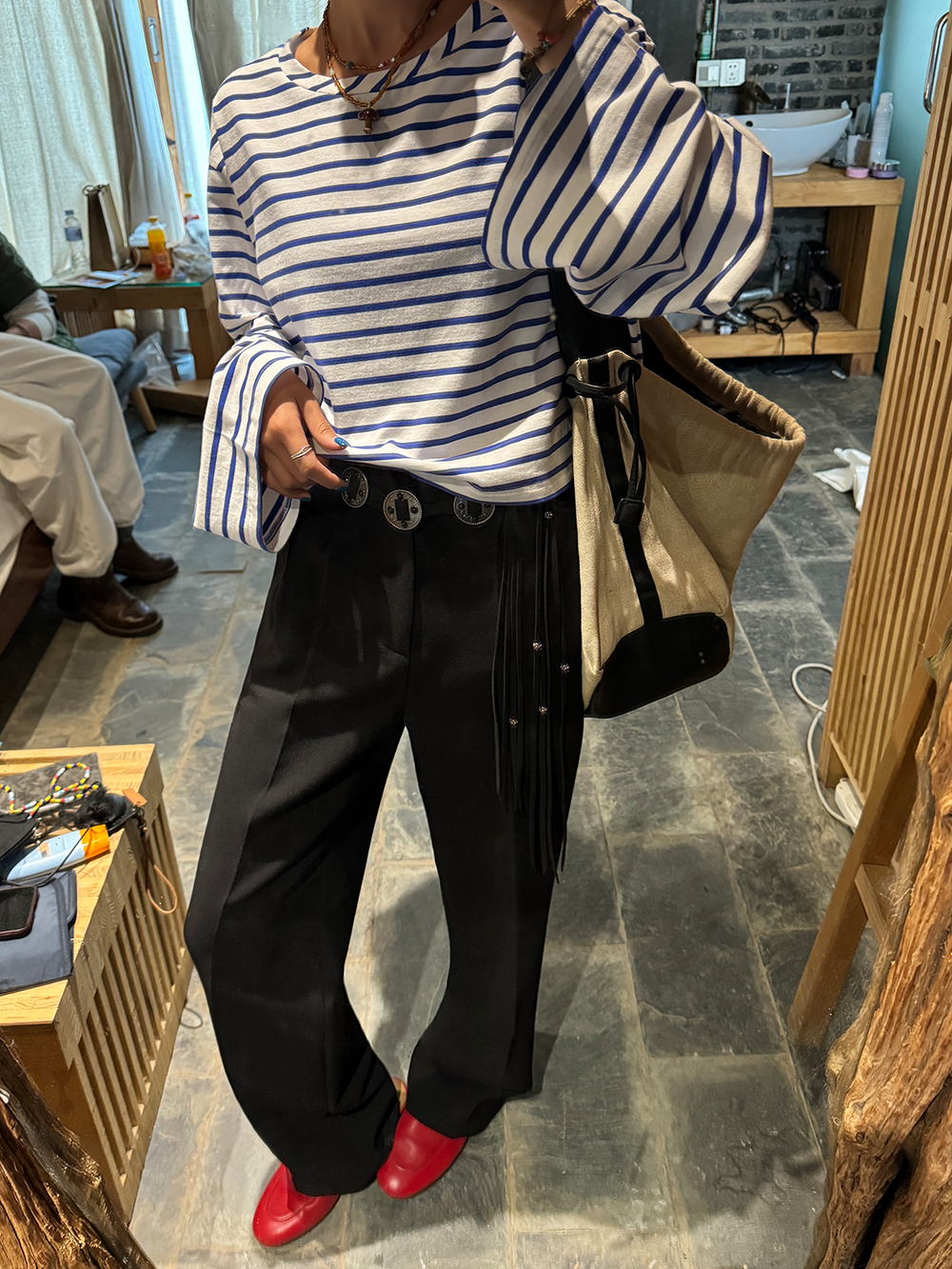 タックストレートパンツ 1506