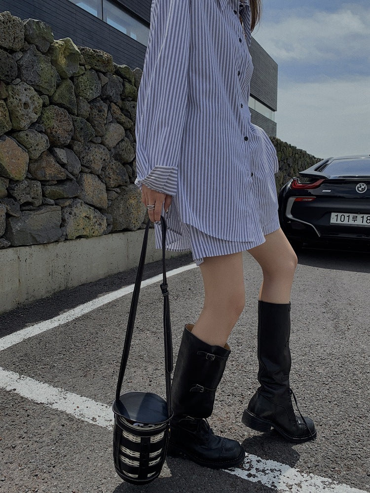 【LOOKBOOK ITEM】シルキードロップショルダーストライプシャツ 1689