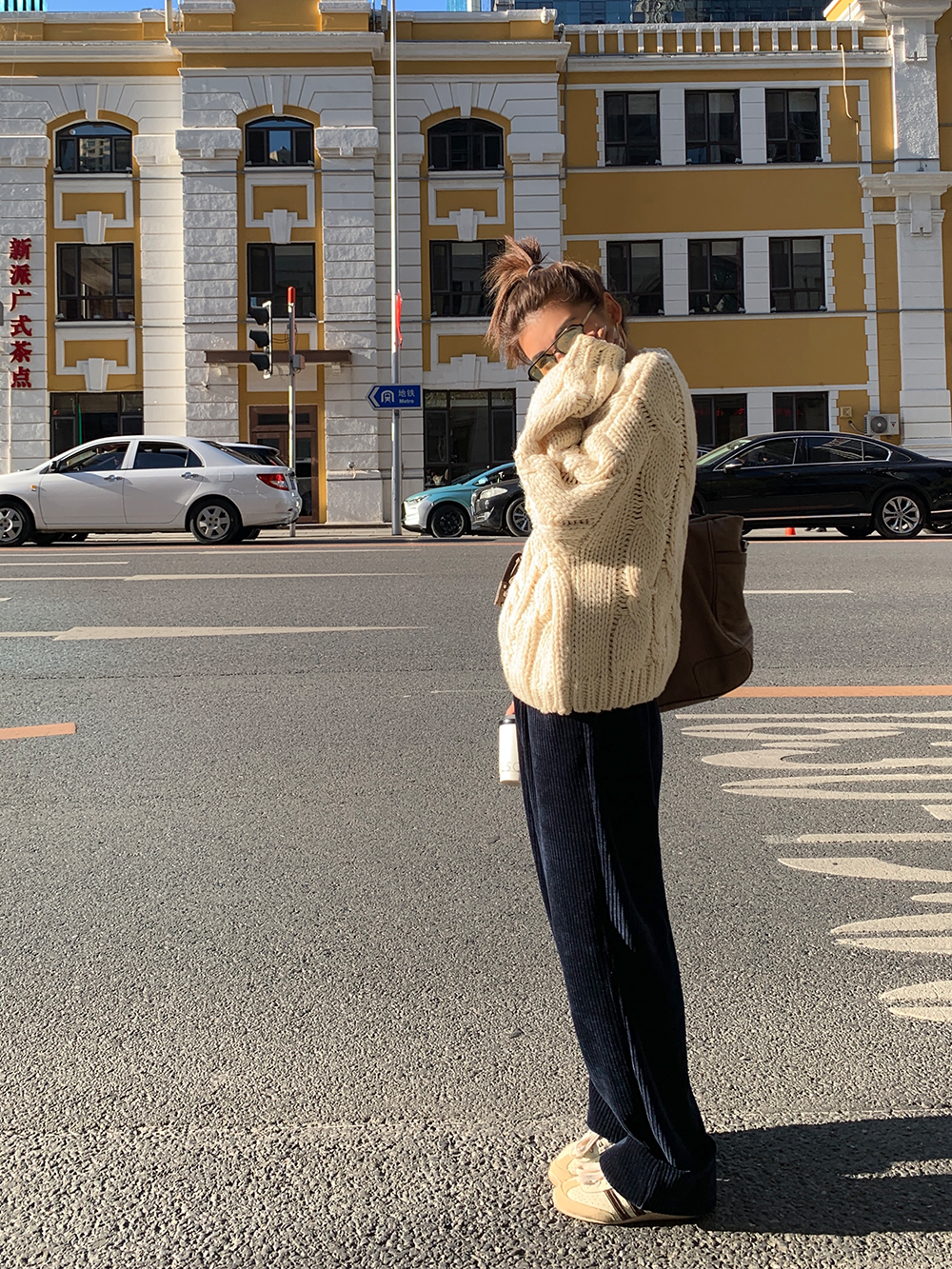 コーデュロイロールアップワイドパンツ 1237