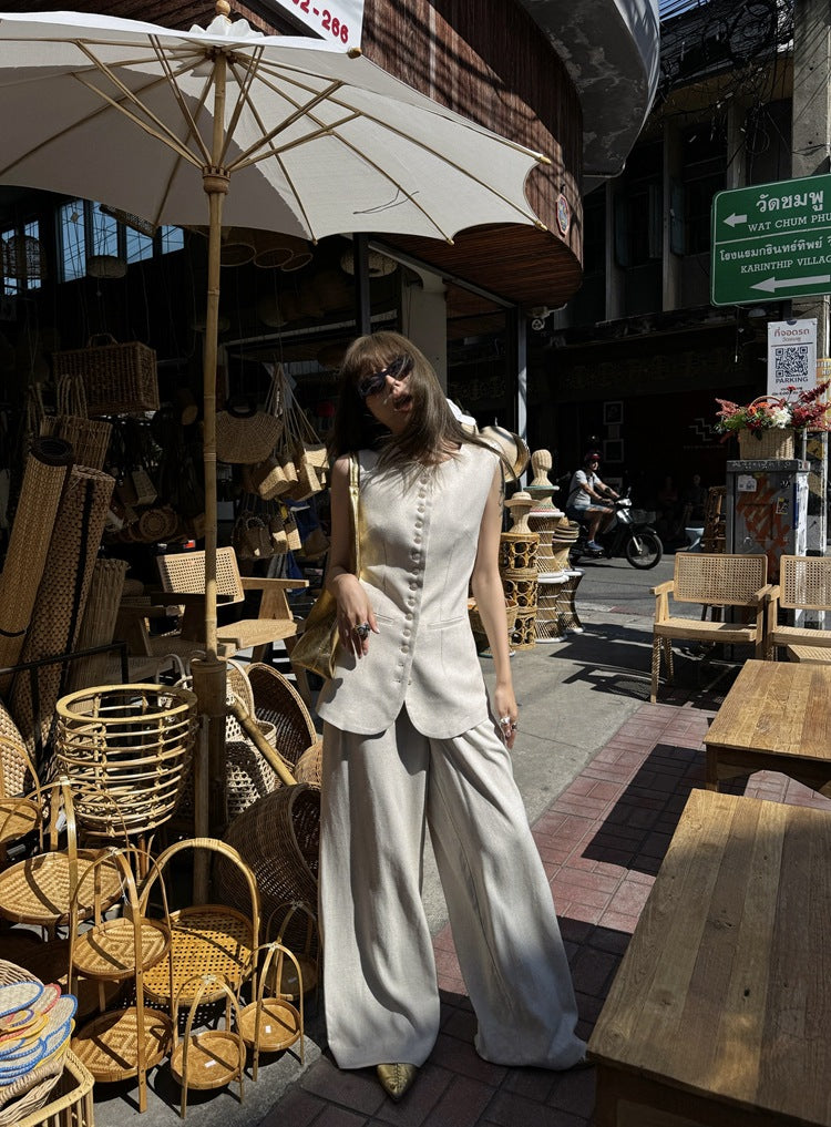 【再入荷】リネンワイドスラックスパンツ 1471