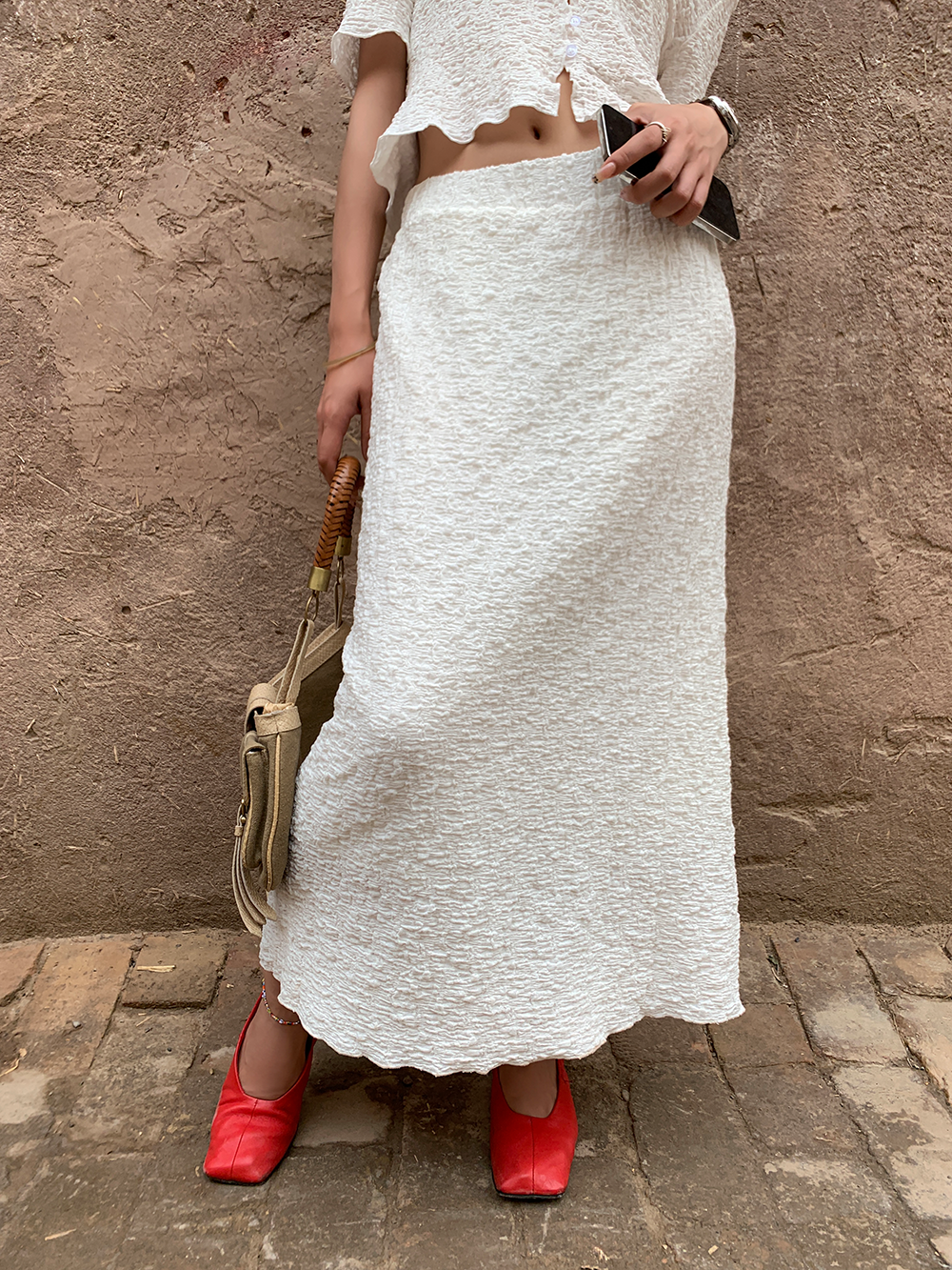 シャーリングシャツセットアップ 1045