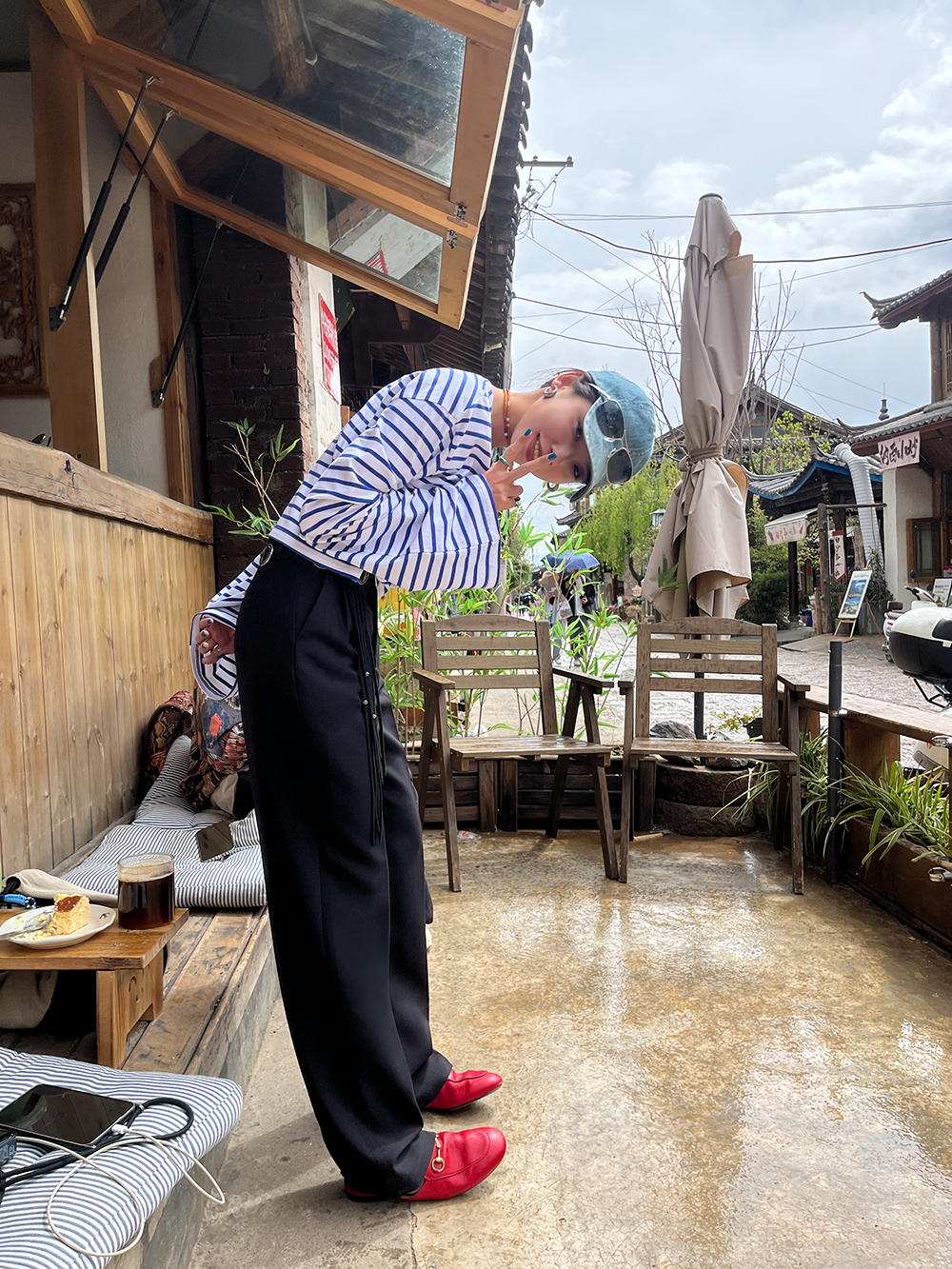 タックストレートパンツ 1506