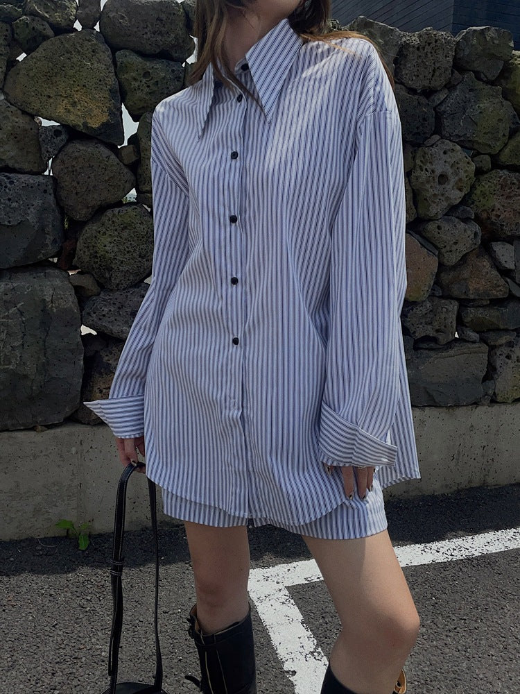 【LOOKBOOK ITEM】シルキードロップショルダーストライプシャツ 1689