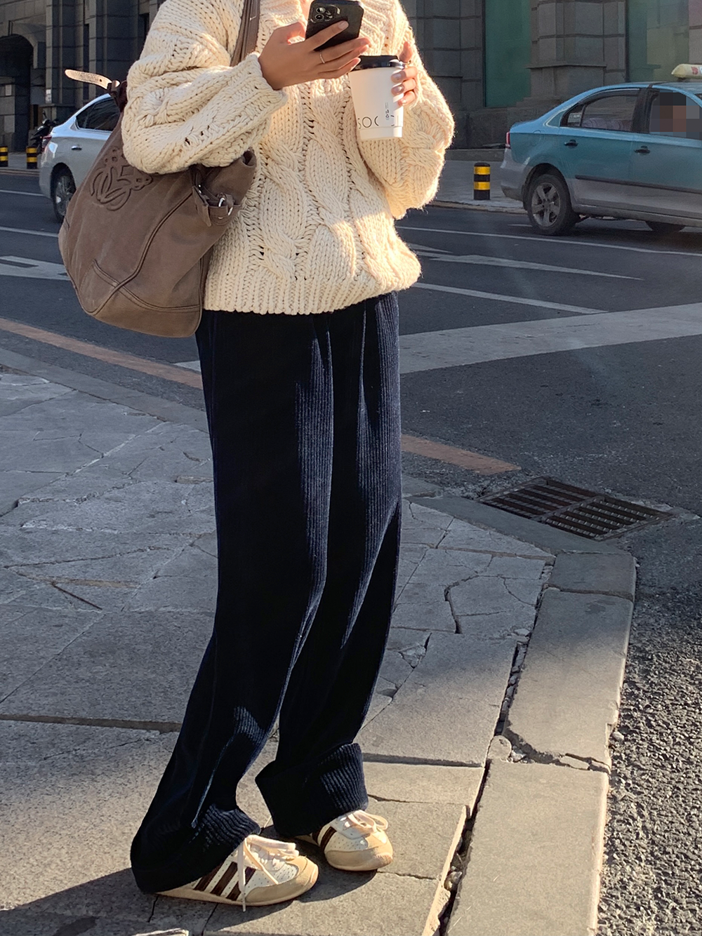 コーデュロイロールアップワイドパンツ 1237