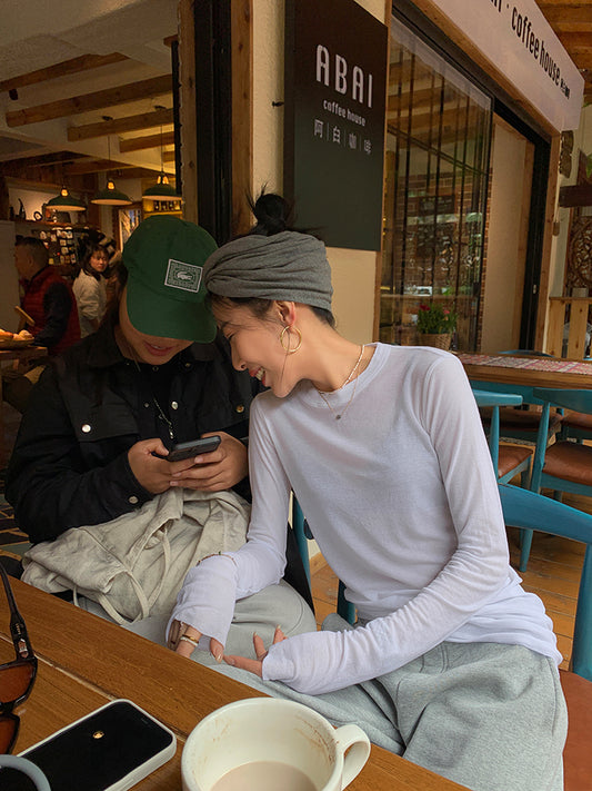 【再入荷】シアーコットンロングTシャツ 0980