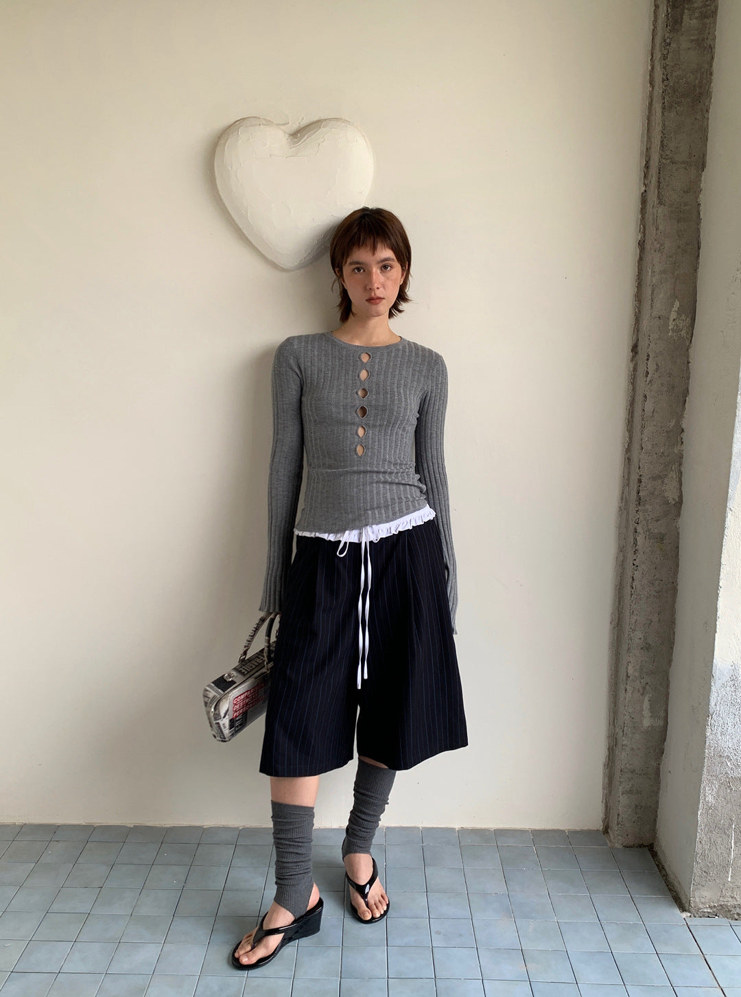 【再入荷】スキッパーリーブニット 1452