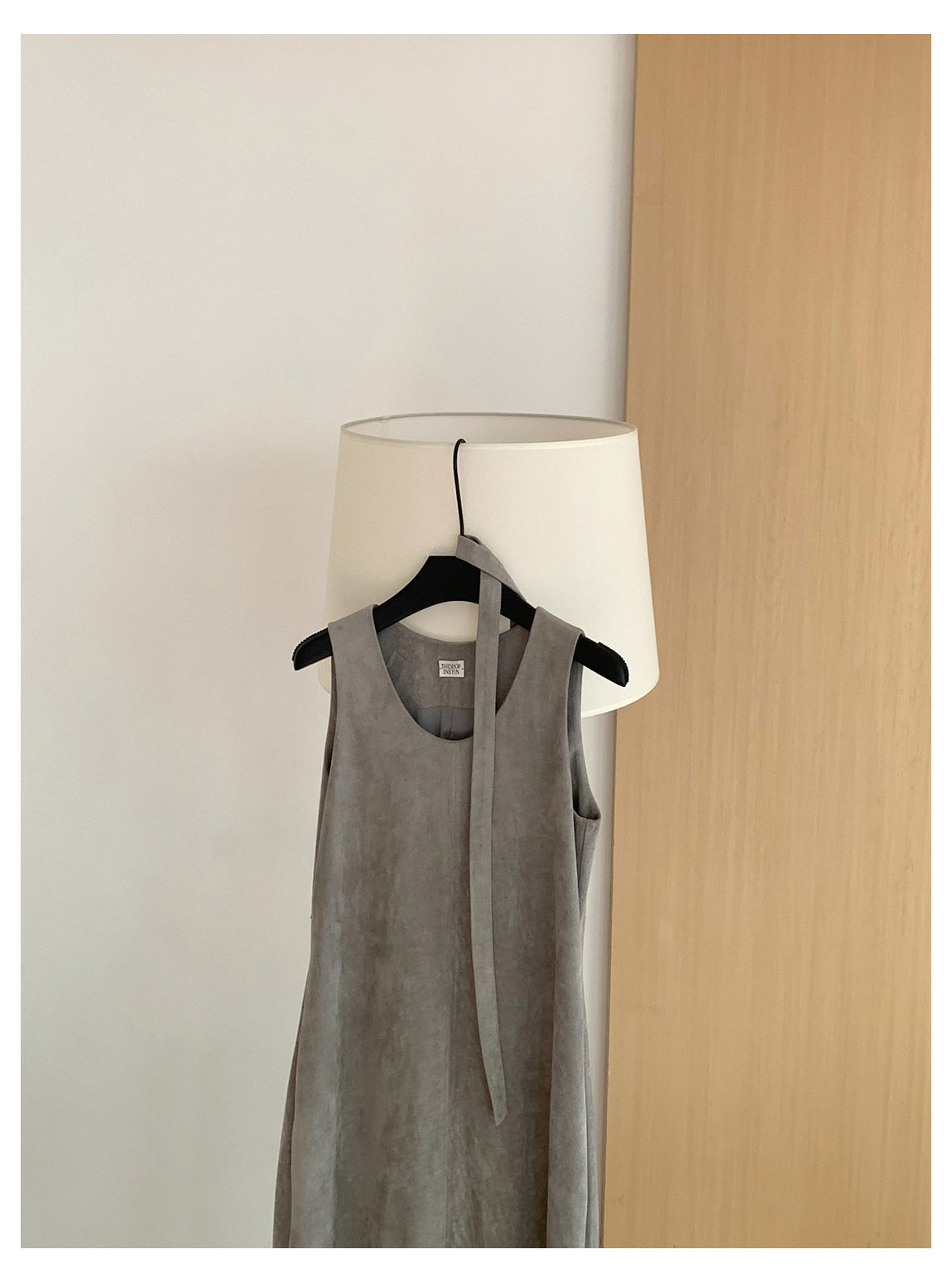 SUEDE TIE-NECK SLEEVELESS ONEPIECE 2125