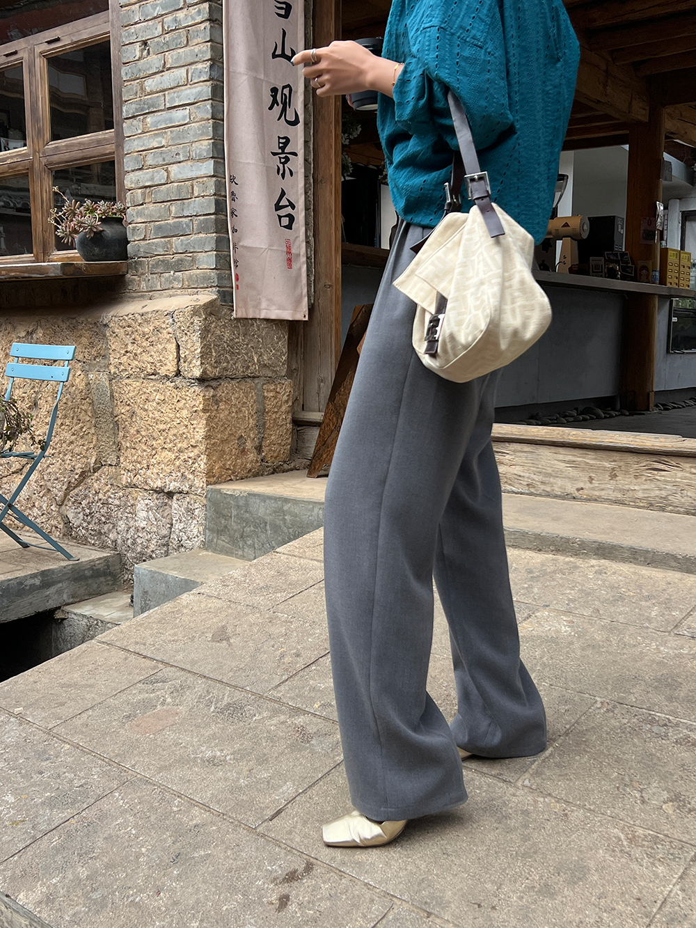 タックストレートパンツ 1506