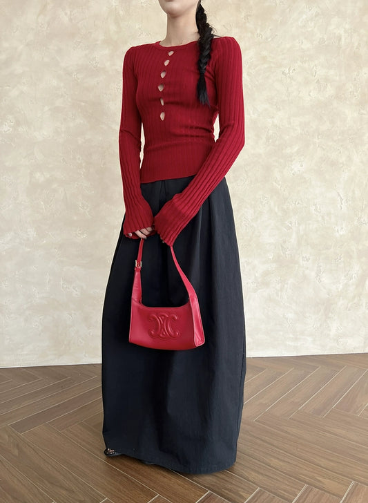 【再入荷】スキッパーリーブニット 1452