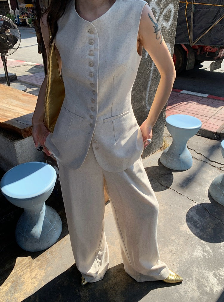 【再入荷】リネンワイドスラックスパンツ 1471