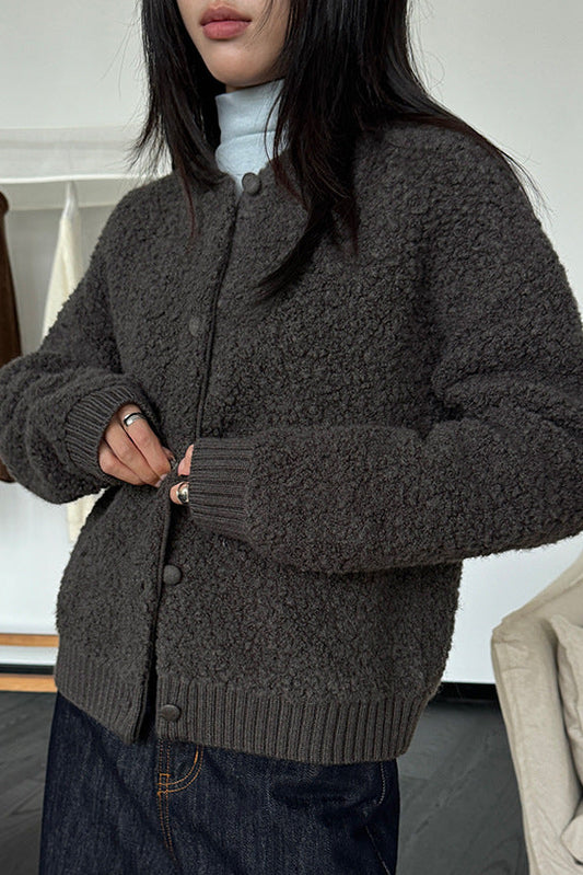 ボアノーカラーカーディガンジャケット2245