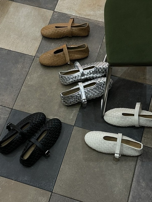 編み込みデザインシューズ 2158