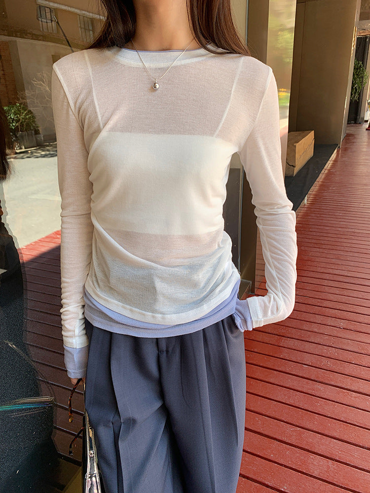 【再入荷】シアーロングスリーブレイヤードTシャツ 1440
