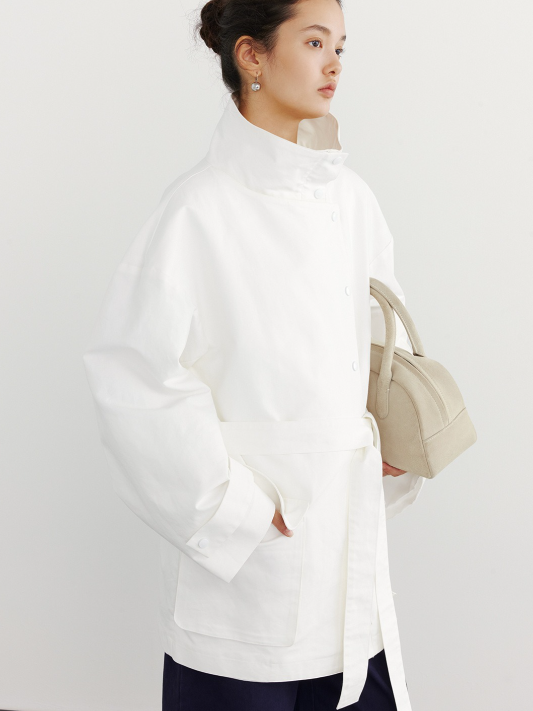 OVERSIZED STAND COLLAR COAT 2128