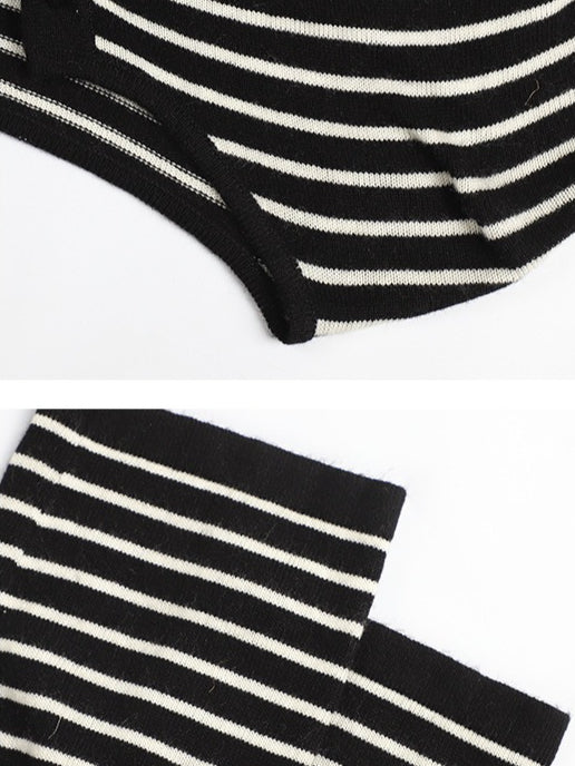LACE-UP STRIPE KNIT 2489