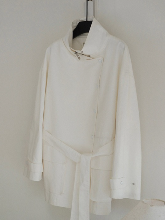 OVERSIZED STAND COLLAR COAT 2128