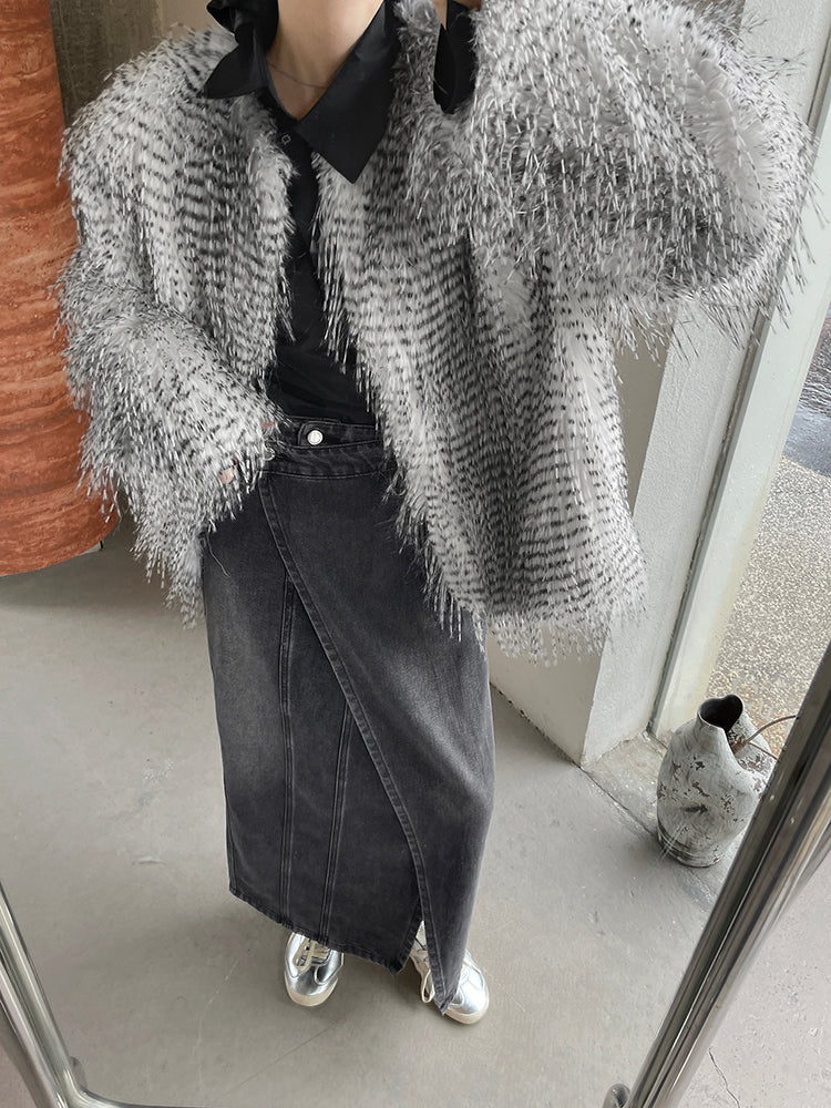 フェイクファーシャギーコート 1253