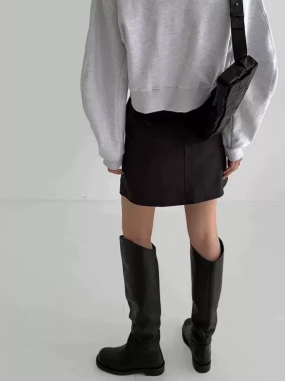 ブロックヒールロングブーツ 2156