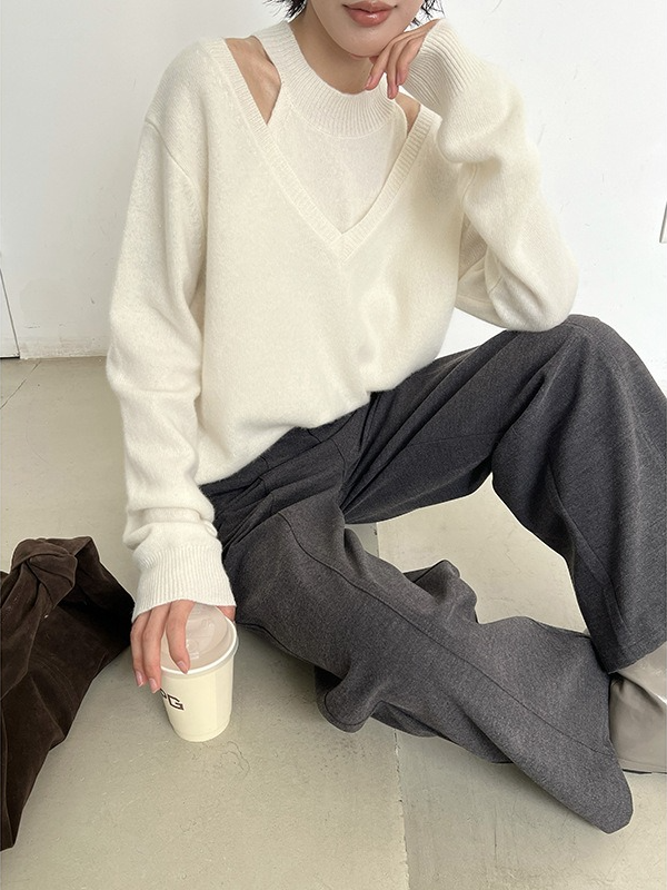 フェイクレイヤーニットトップ 2187