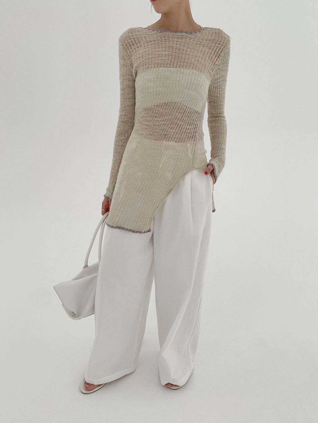 SHEER KNIT LONG TOP 2120