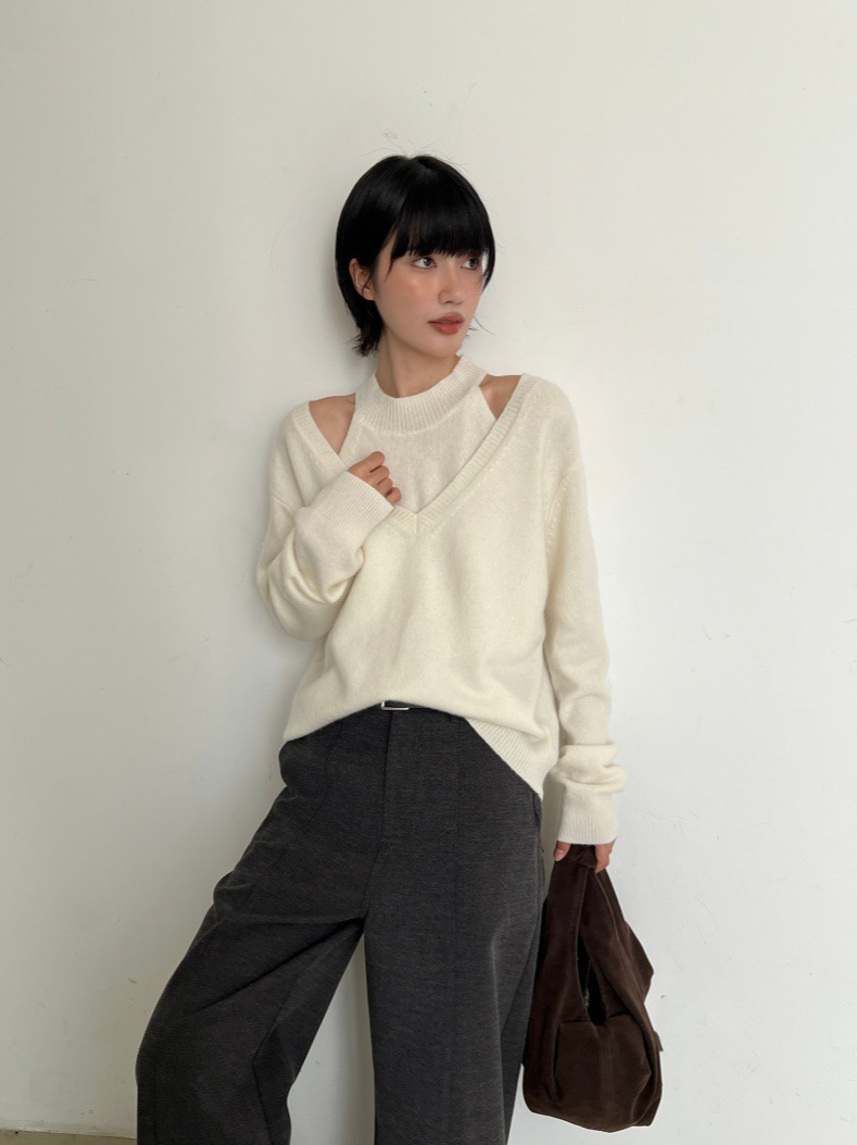 フェイクレイヤーニットトップ 2187