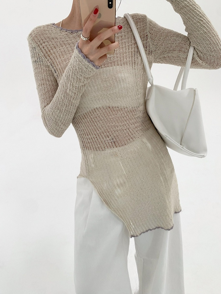 SHEER KNIT LONG TOP 2120
