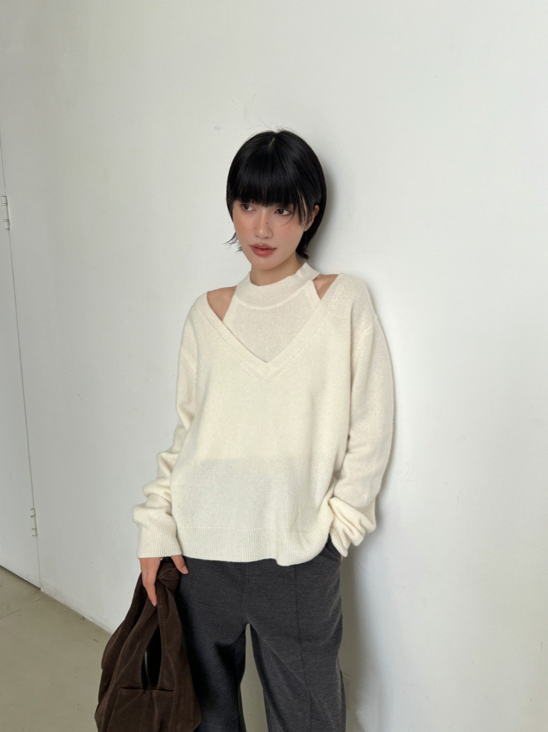 フェイクレイヤーニットトップ 2187