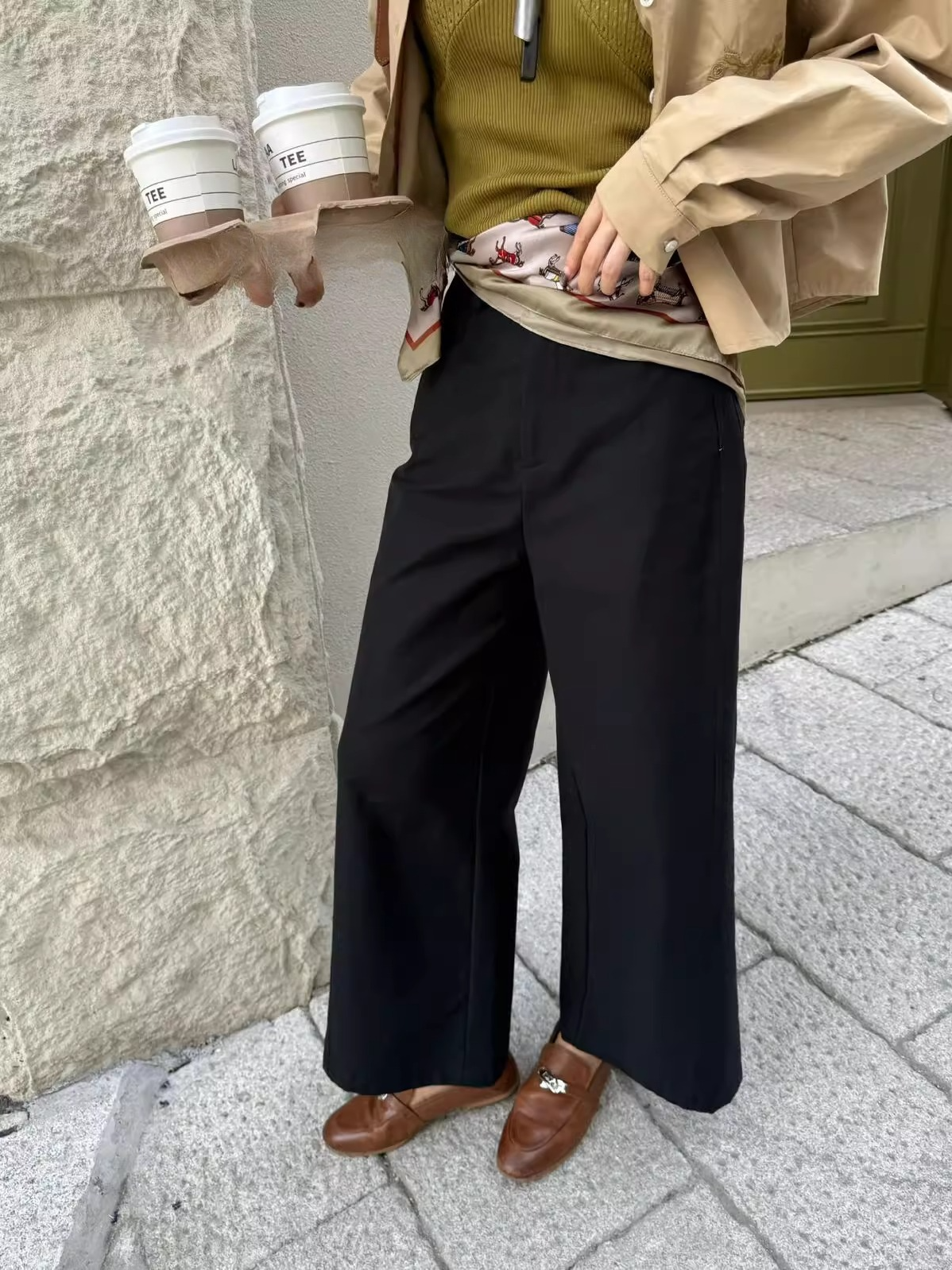 スカーフセットツイルワイドパンツ 2108