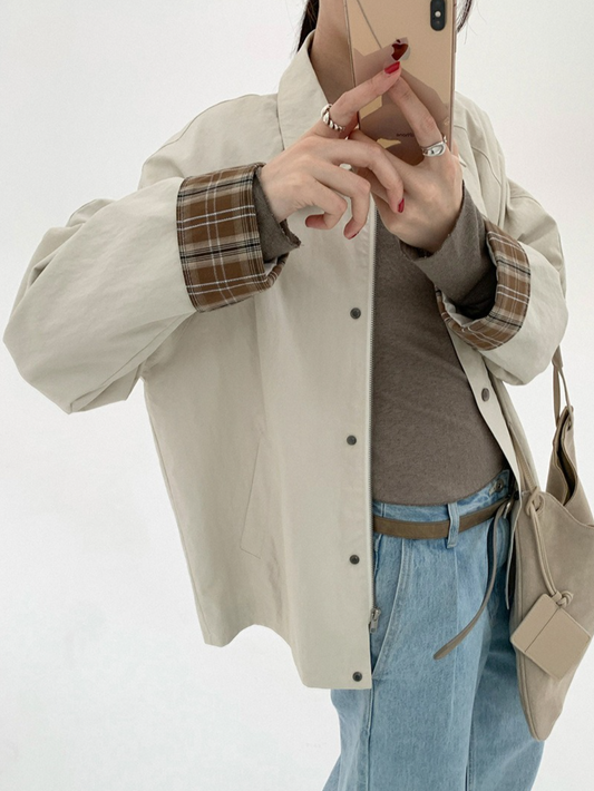 【再入荷】スタンドカラーラグランスリーブジャケット 2160