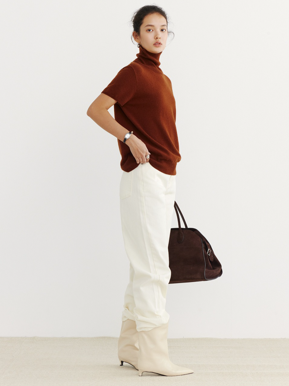 HALF-SLEEVE TURTLENECK KNIT 2126