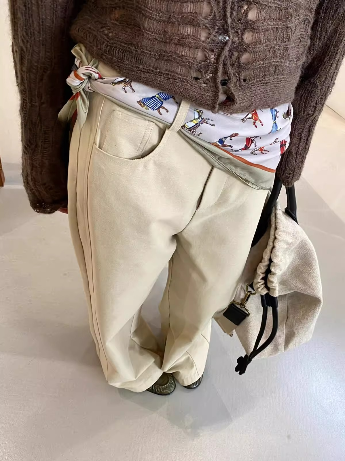 スカーフセットツイルワイドパンツ 2108
