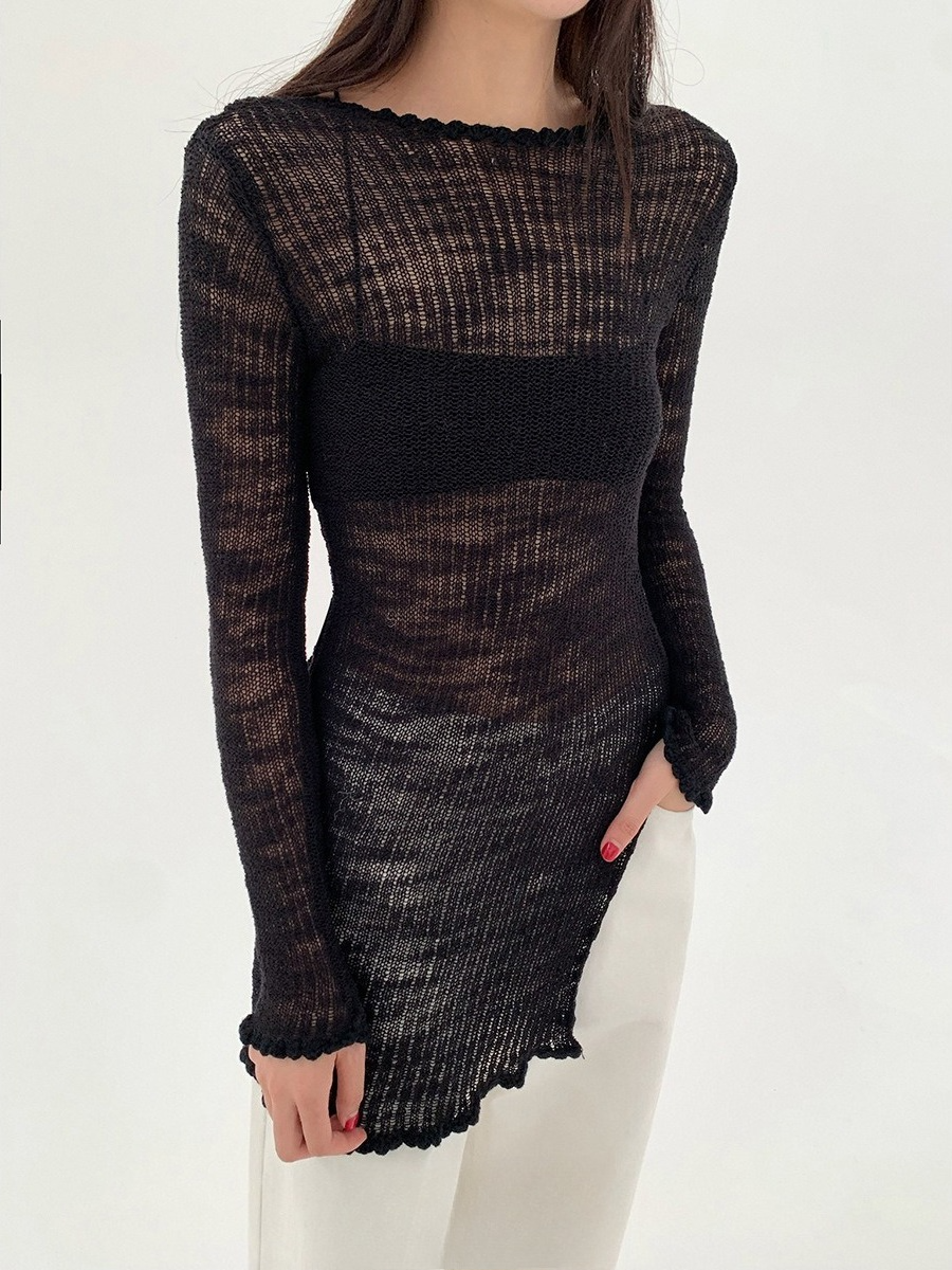 SHEER KNIT LONG TOP 2120