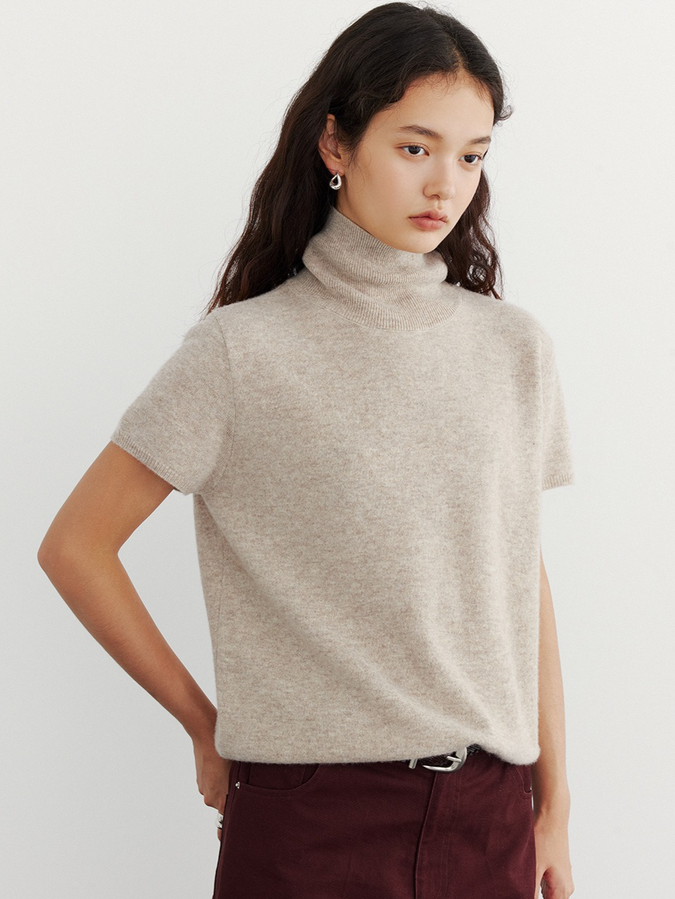 HALF-SLEEVE TURTLENECK KNIT 2126