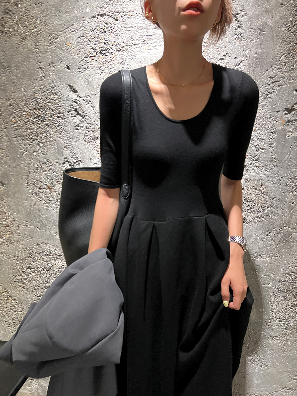【予約商品】ハーフスリーブロングワンピース 0830(10月下旬以降発送予定)