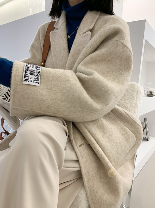 【再入荷】ダブルブレストウールブレンドコート 0704