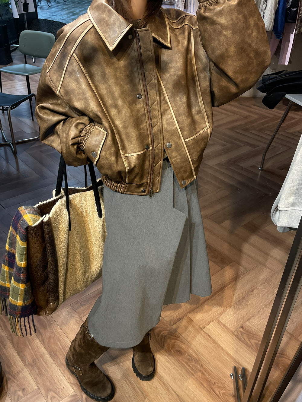 アシンメトリータックスカート 1265