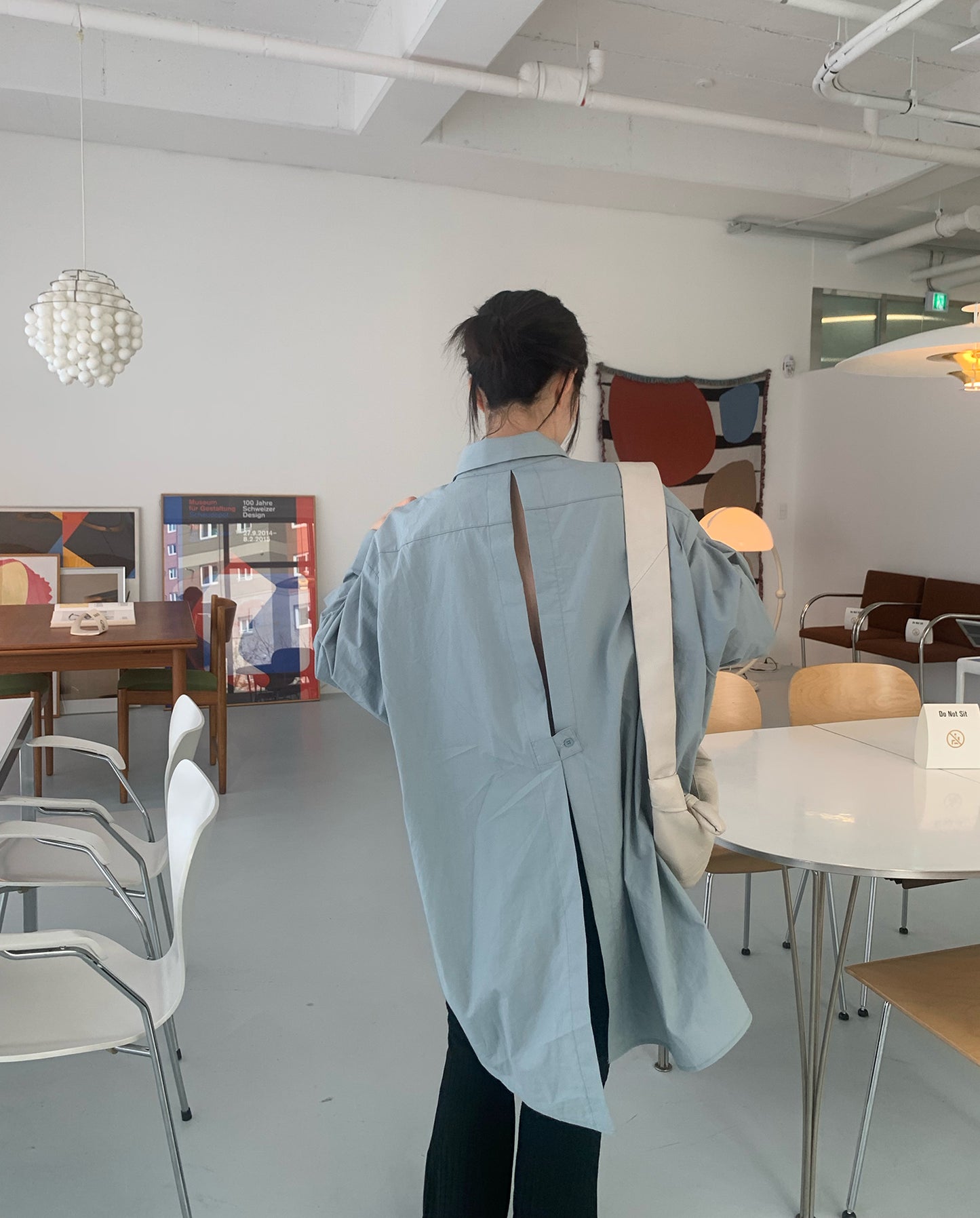 バックオープンビッグシルエットシャツ 0908