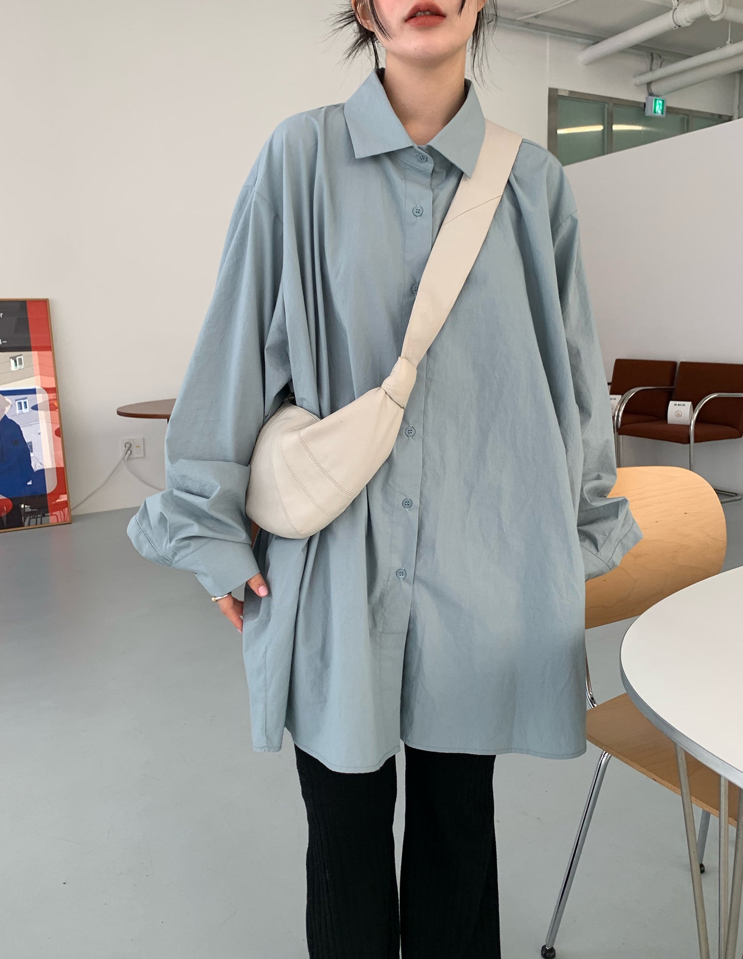 バックオープンビッグシルエットシャツ 0908