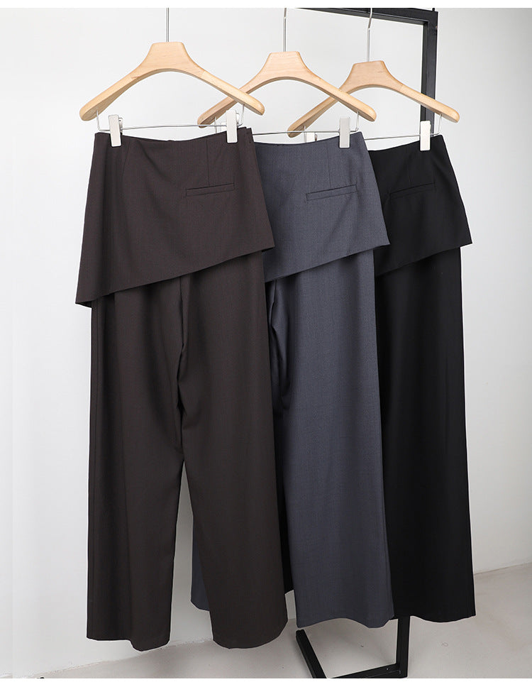 2wayアシンメトリーデザインワイドパンツ 0603