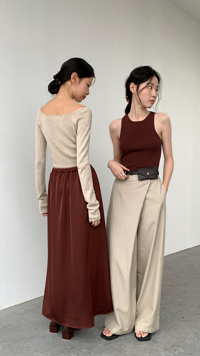 ミニポーチベルト付きワイドパンツ 0875