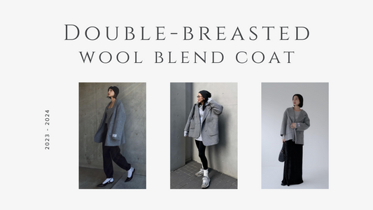 売れ筋　NO.1　 Double-breasted wool blend coat