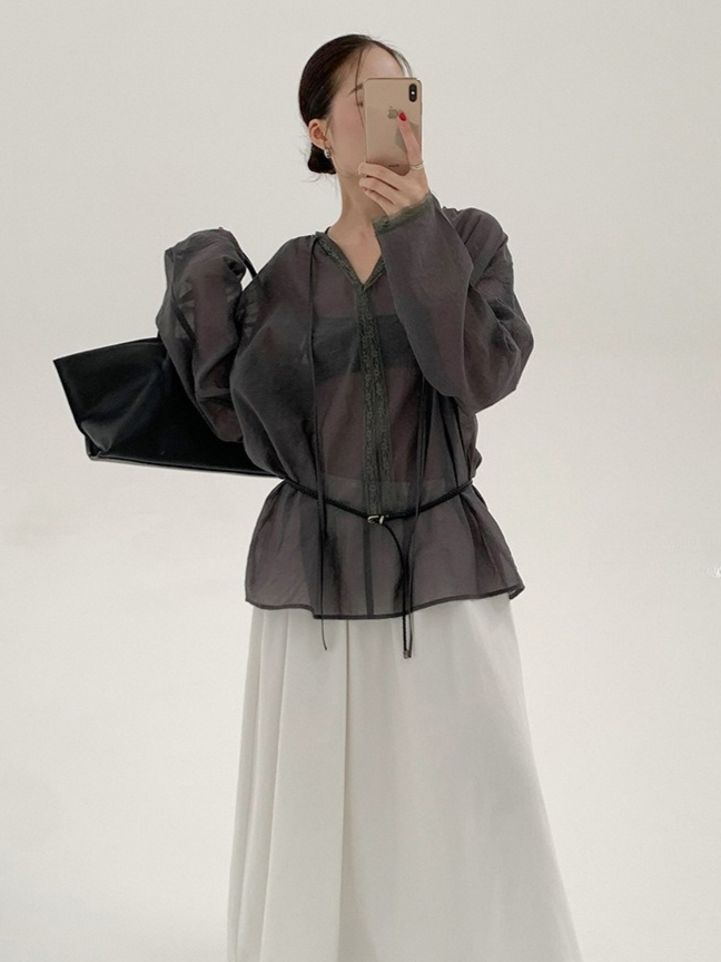SHEER TIE-NECK BLOUSE 2131