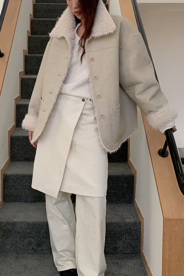 リバーシブルフェイクムートンコート 2218