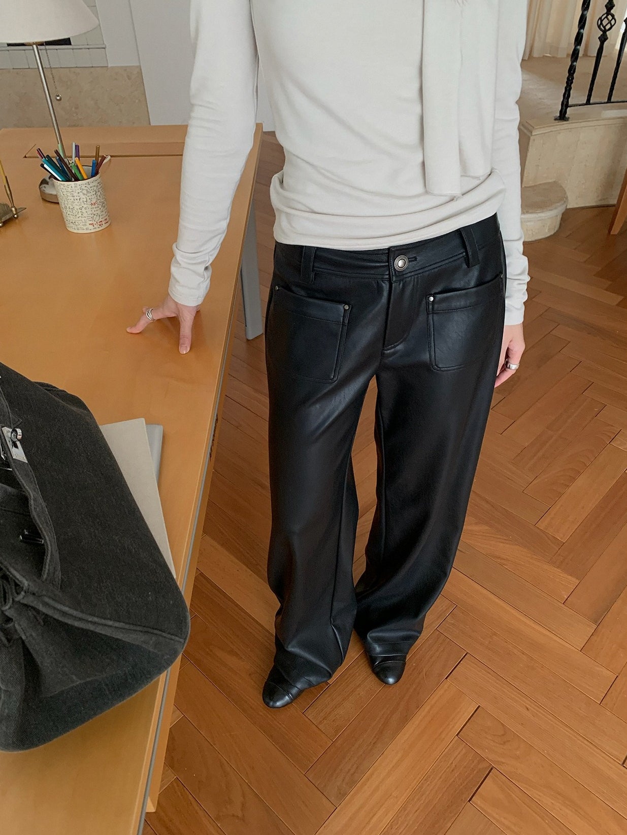 PU LEATHER PANTS 2491