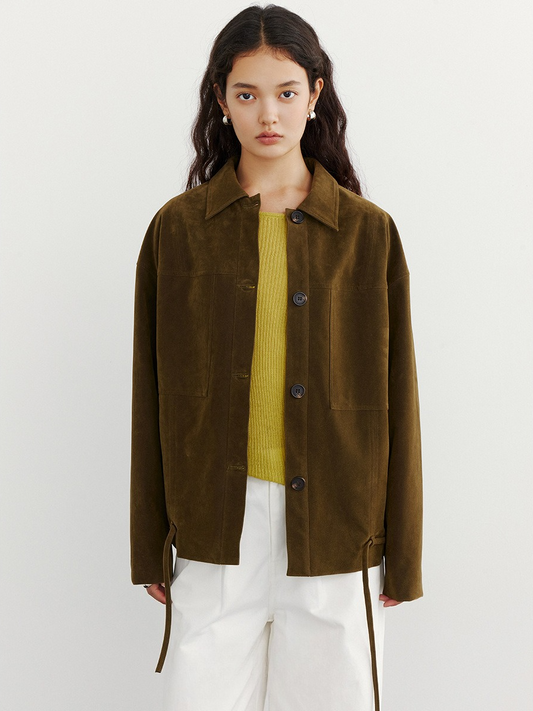 SUEDE HEM LOOP TIE JACKET 2132