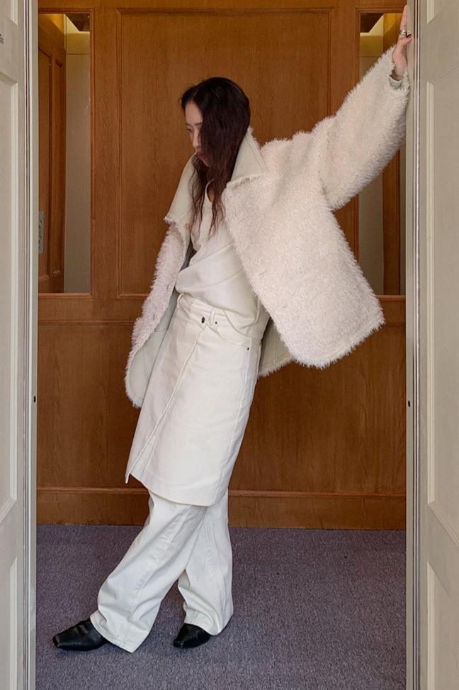 リバーシブルフェイクムートンコート 2218