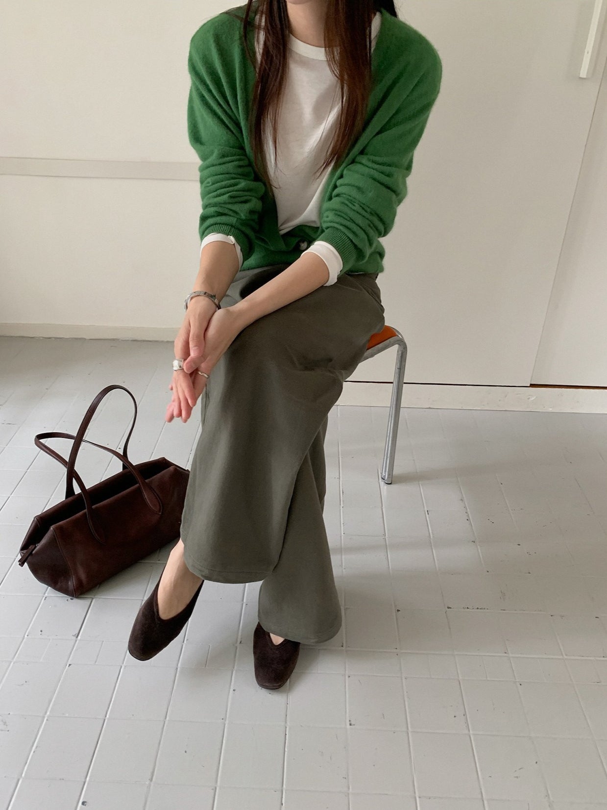 LOOSE ASYM V-CARDIGAN 2464