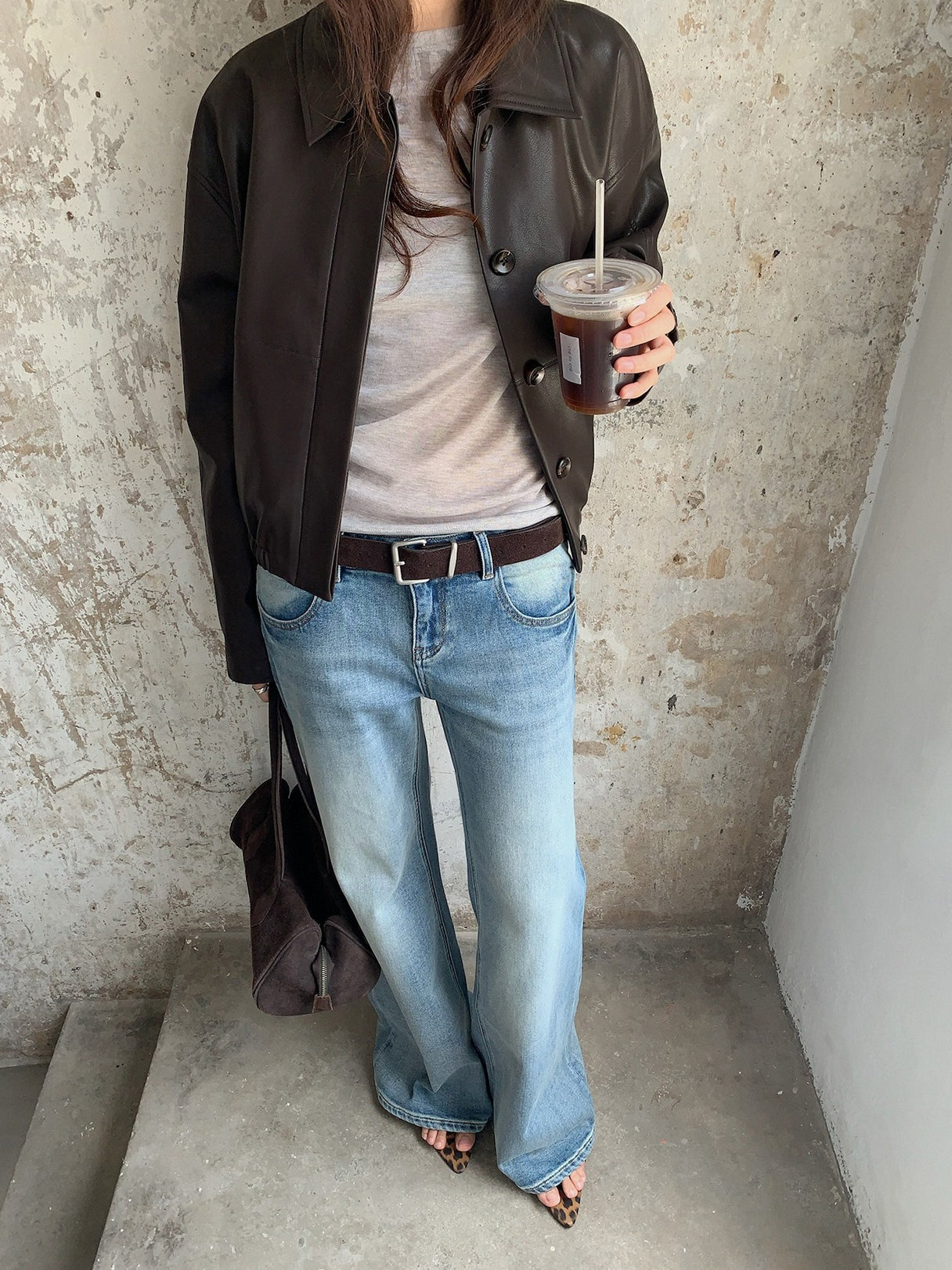 VEGAN LEATHER COCOON JACKET 2459
