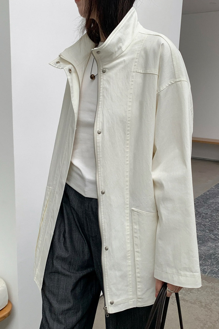 OVERSIZED STAND COLLAR JACKET 2321